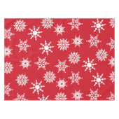 Weihnachten Feierliche Rote und Weiße Schneeflocke Tischdecke (Vorderseite (Horizontal))