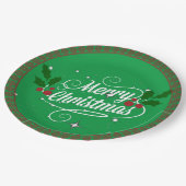 Weihnachten feiern, grün feiern pappteller (Schrägansicht)