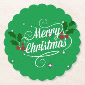 Weihnachten feiern, grün feiern untersetzer (Vorderseite)