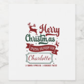 Weihnachten feiert den Urlaub! Weinetikett (Einzelnes Label)