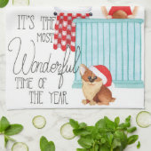 Weihnachten Feiertag Backen Wasserfarbe Geschirrtuch (Gefaltet)