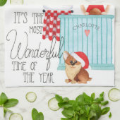 Weihnachten Feiertag Backen Wasserfarbe Name Geschirrtuch (Gefaltet)