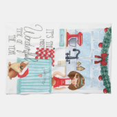 Weihnachten Feiertag Backen Wasserfarbe Name Geschirrtuch (Horizontal)