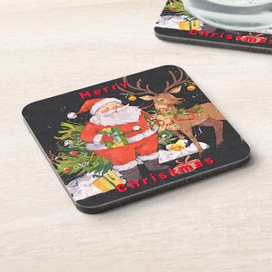 Weihnachten - Feiertage Getränkeuntersetzer (Linke Seite)