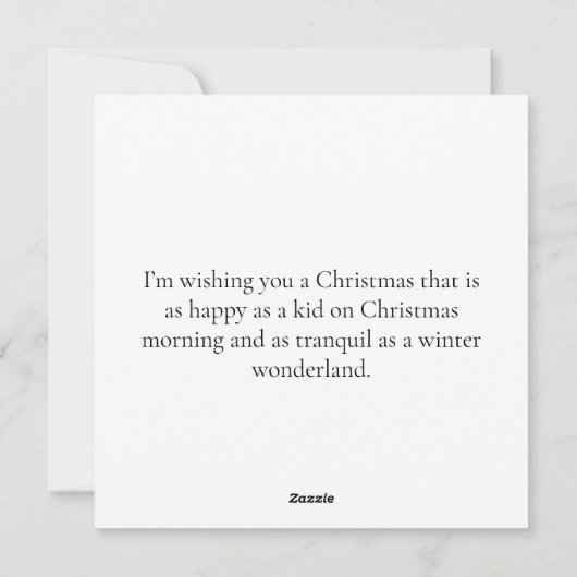 Weihnachten! Feiertagskarte (Rückseite)