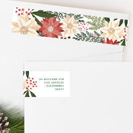 Weihnachten Fest Wasserfarbenflora Rücksendeadress