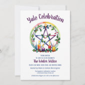 Weihnachten Festivals Pentagramm Star Winter Solst Einladung (Vorderseite)