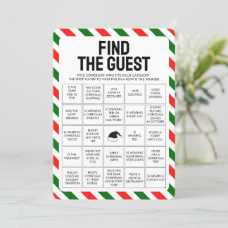 Weihnachten Finden Sie Gast Bingo Game