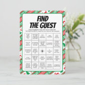 Weihnachten Finden Sie Gast Bingo Game Einladung (Stehend Vorderseite)