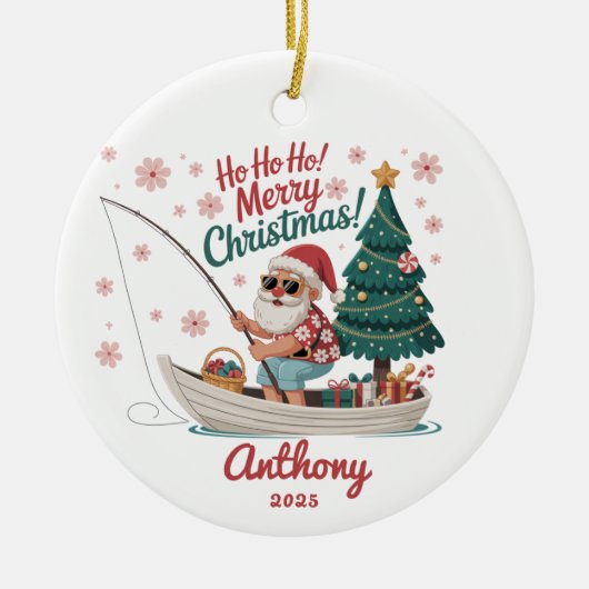 Weihnachten fischen keramik ornament (Vorne)