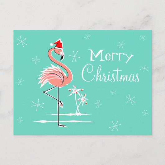 Weihnachten Flamingo Frohe Weihnachten horizontal (Vorderseite)
