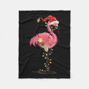 Weihnachten Flamingo in Martini Gl für Tropical Ho Fleecedecke
