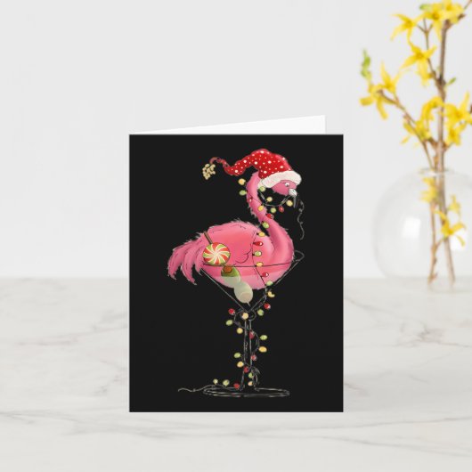 Weihnachten Flamingo in Martini Gl für Tropical Ho Karte (Gelbe Blume)