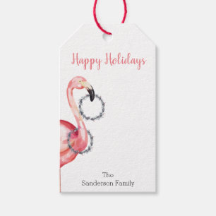 Weihnachten Flamingo mit seinen glücklichen Tagen Geschenkanhänger
