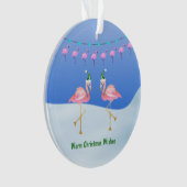 Weihnachten Flamingo und Lichter - Warme Wünsche Ornament (Vorderseite)