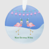 Weihnachten Flamingo und Lichter - Warme Wünsche Ornament (Vorderseite)