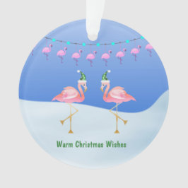 Weihnachten Flamingo und Lichter - Warme Wünsche Ornament