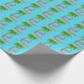 Weihnachten Flamingo und Palm Tree Geschenkpapier (Ecke)