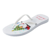Weihnachten Flip Flops Happy Gnome mit Geschenken Badesandalen (Schrägansicht)