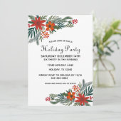 Weihnachten Floral Botanischer FeiertagEinladung Einladung (Stehend Vorderseite)
