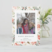Weihnachten Floral Happy Holidays Familie Foto Bei (Stehend Vorderseite)
