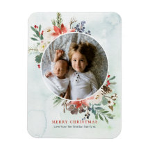 Weihnachten florale Magnetfotokarte