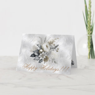 Weihnachten Florals auf Silver Tone Hintergrund