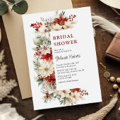 Weihnachten Florals Brautparty Einladung