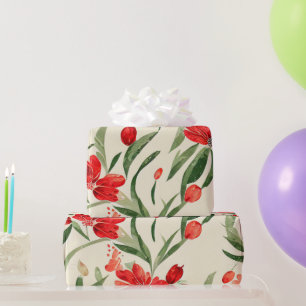 Weihnachten Florals Geschenkpapier