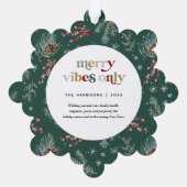 Weihnachten Florals | Rotes und grünes botanisches Ornament Karte (Rückseite)