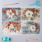 Weihnachten Florals Seidenpapier (Basteln)