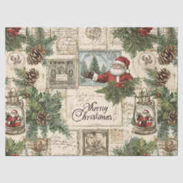 Weihnachten Florals & Weihnachtsmann Seidenpapier