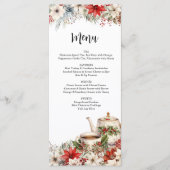 Weihnachten Florentiner Nachmittag Tea Feiertag Menükarte (Vorderseite)