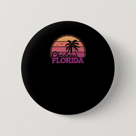 Weihnachten Florida Retro Sunset Local Price Logo Button (Vorderseite)