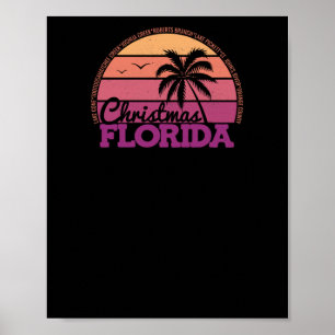 Weihnachten Florida Retro Sunset Local Price Logo Poster
