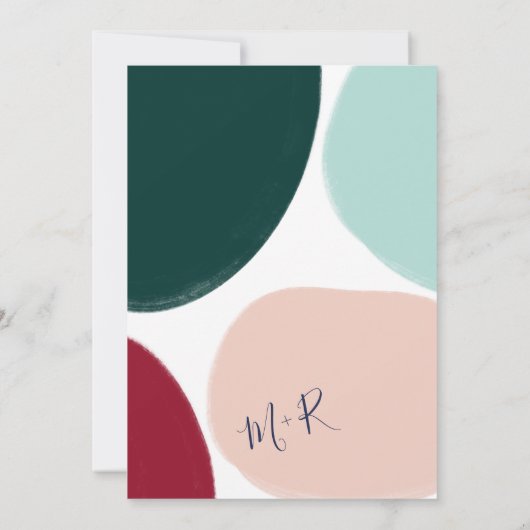 Weihnachten formt Ton Hochzeitsinitialen Einladung (Rückseite)