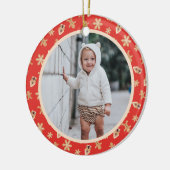 Weihnachten Foto Baby's First Christmas 2025 Bake Keramik Ornament (Links)