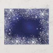 Weihnachten Foto blauer Glitzer Silberstaub (Rückseite)