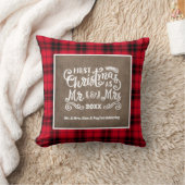 Weihnachten Foto Burlap Buffalo Kariert Kissen (Decke)