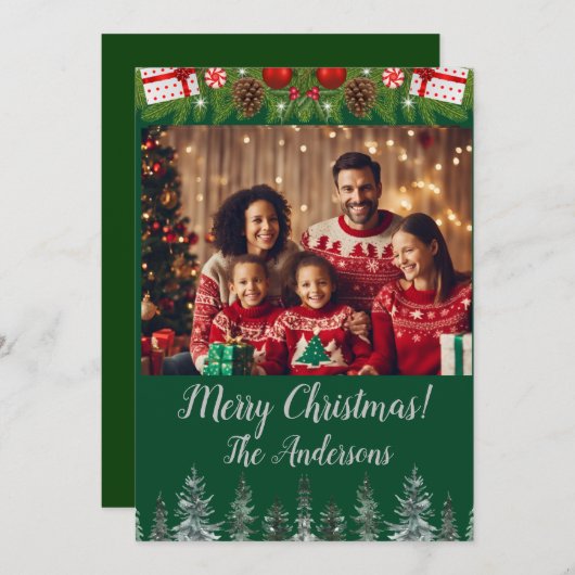 Weihnachten Foto Frohe Weihnachten! Weihnachtskart Einladung (Vorne/Hinten)