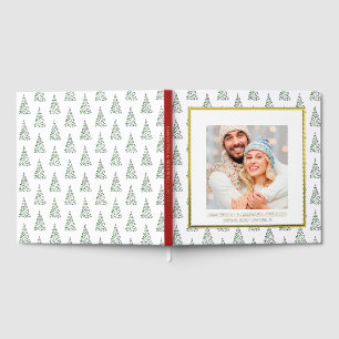 Weihnachten Foto Gästebuch Wasserfarben Muster