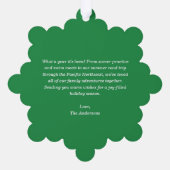 Weihnachten Foto Grüne Streifen Urlaub Ornament Karte (Rückseite)