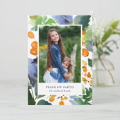 Weihnachten Foto Orange Watercolor Berries (Stehend Vorderseite)