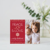 Weihnachten Foto Red Gold Liebe Card (Stehend Vorderseite)