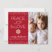 Weihnachten Foto Red Gold Liebe Card (Vorderseite)