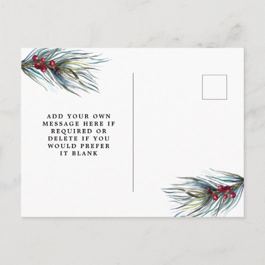 Weihnachten Foto Save the Date Postkarte (Rückseite)