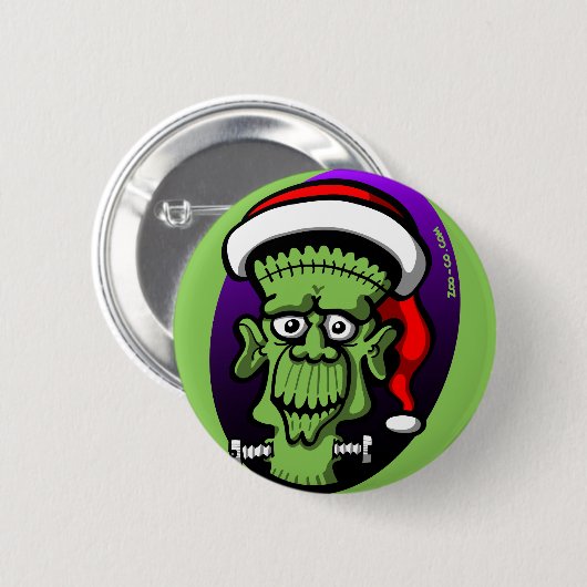 Weihnachten Frankenstein Button (Vorne & Hinten)