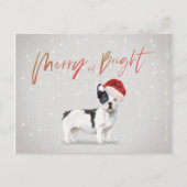 Weihnachten Französisch Bull Dog Merry Bright Postkarte (Vorderseite)