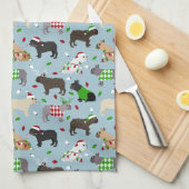 Weihnachten Französisch Bulldog Küchentuch (Viertel Falte)