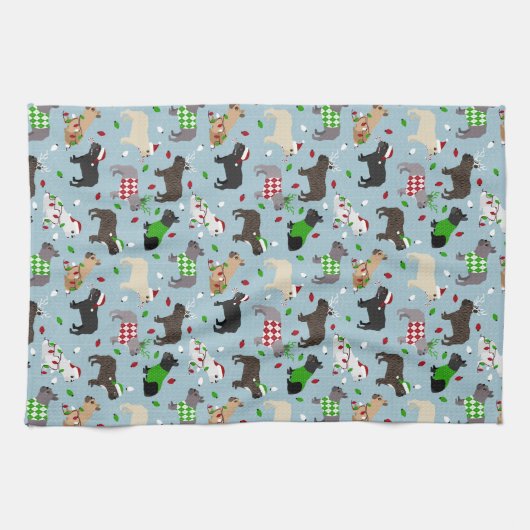 Weihnachten Französisch Bulldog Küchentuch (Horizontal)